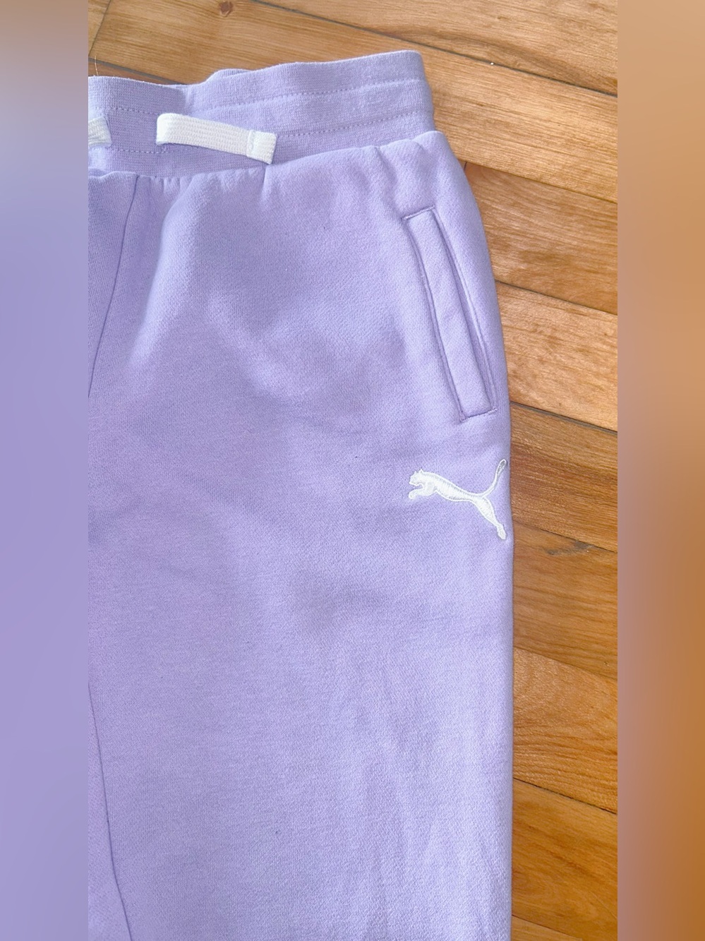 Puma Lilac Kids' Jogger Pants with White Puma Logo size L ( 10-12 ) - Picture 5 of 5